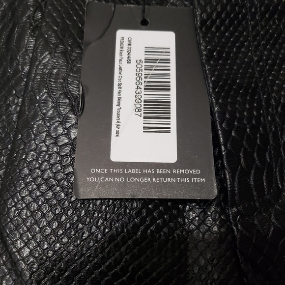 Pretty Little Thing Black Croc Faux Leather Split Hem Pants Size 2 ~ NWT - Picture 4 of 5